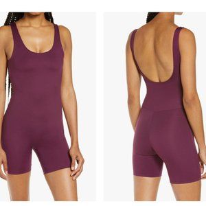 Girlfriend Collective Bike Unitard in Plum